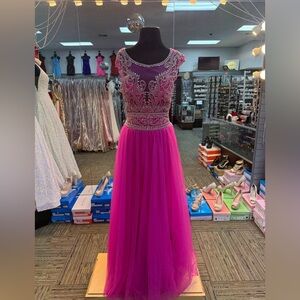 TIFFANY 46013 SZ-12 PINK BALLGOWN PROM DRESS FORMAL PAGEANT GOWN